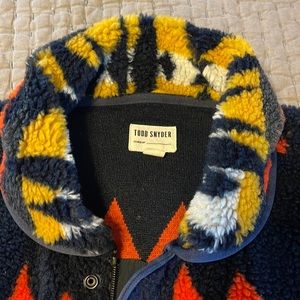 TODD SNYDER SOUTHWEST SHERPA CHORE JACKET IN CLASSIC NAVY
